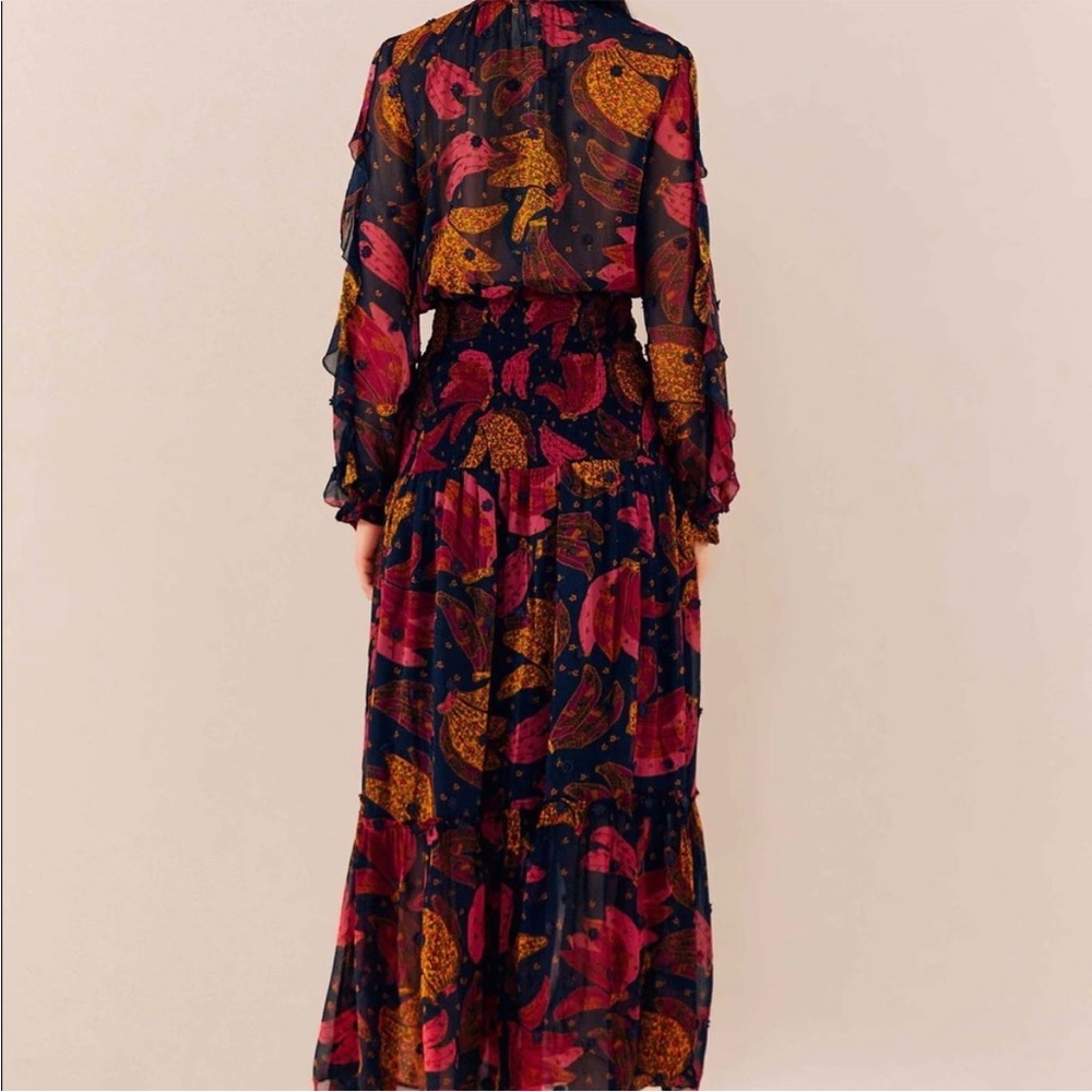 Farm Rio Patchwork Bananas High Neck Maxi Dress